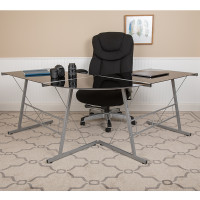 Flash Furniture NAN-CD-22181-BK-GG L-Shaped Desk 83.5